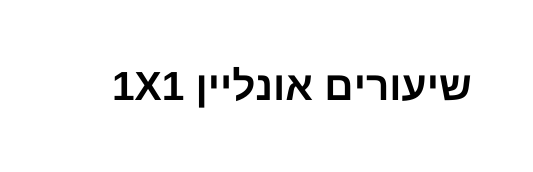 שיעורים אונליין 1X1